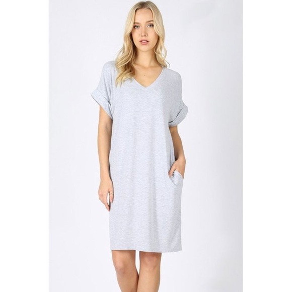Zenana Outfitters Dresses & Skirts - Zenana V neck Tee shirt dress